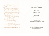Margaret Davis Funeral Notice