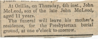 John Gibb McLeod death notice